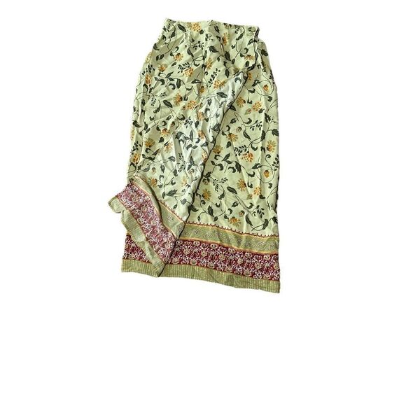 BEAUTIFUL BICE green Floral Semi Sheer Overlay Skirt Womens 12 Ankle Length skir - Picture 3 of 5